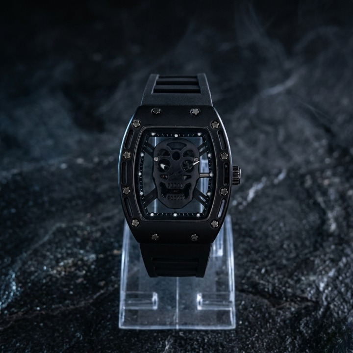 Skull Phantom All-Black Skeleton Watch for Men