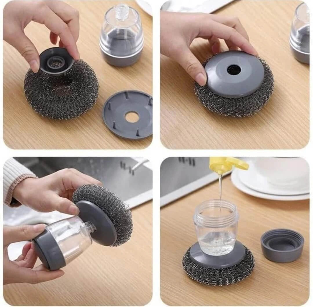 Automatic Liquid Filling Cleaning Brush | Soap Dispensing Dish Scrubber